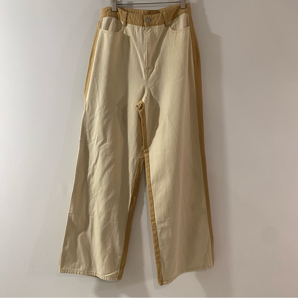 Luca & Grae 2 Tone Wide Leg 100% Cotton Jeans Size M